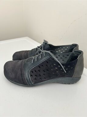 Naot Lalo Suede Leather Lace Up Shoes Blue Gray Size 7 - 7.5 US 38 EU